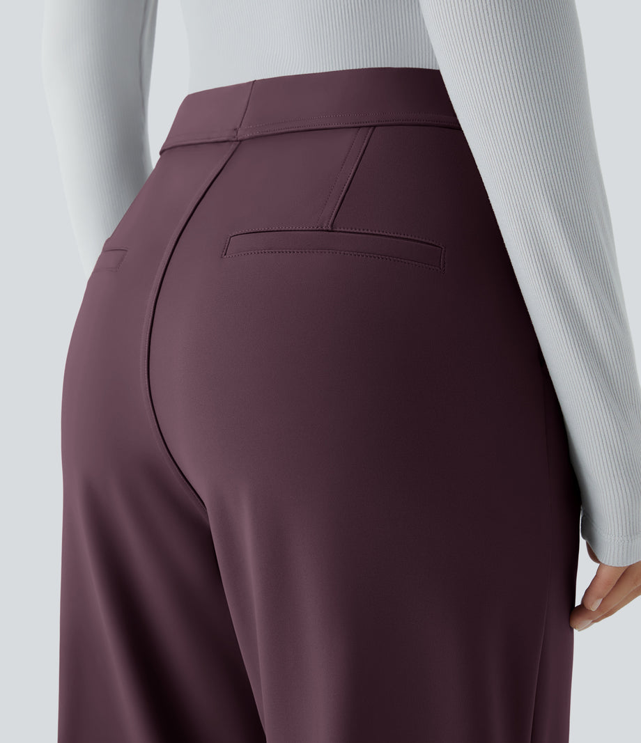 Halara Flex™ DayStretch High Waisted Pocket Work Flare Pants - Dusky Evening purple