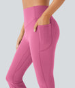 Halara UltraSculpt™ High Waisted Scrunch Butt Lifting Tummy Control Pocket Shaping Yoga Bootcut Leggings - Pink Power