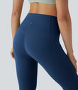 Halara UltraSculpt™ High Waisted Tummy Control Pedal Pusher Yoga Leggings with Pockets - Navy Peony