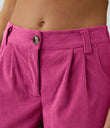 Mid Rise Zipper Pocket Corduroy Casual Pants - Fedora Red Purple