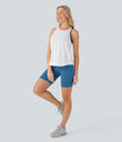 Halara UltraSculpt™ High Waisted Butt Lifting Tummy Control Pocket Shaping Training Biker Shorts 7'' - Vallarta Blue