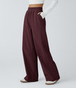 High Waisted Pocket Straight Leg Baggy Mop Corduroy Casual Pants - Port Royale