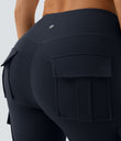 DayStretch High Waisted Cargo Pocket Skinny Yoga Leggings - Midnight Blue
