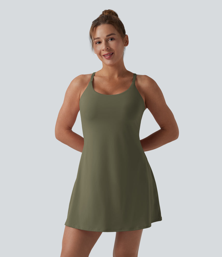 Softlyzero™ Plush Backless Active Dress-Easy Peezy Edition DD-F - Grass Grey Green