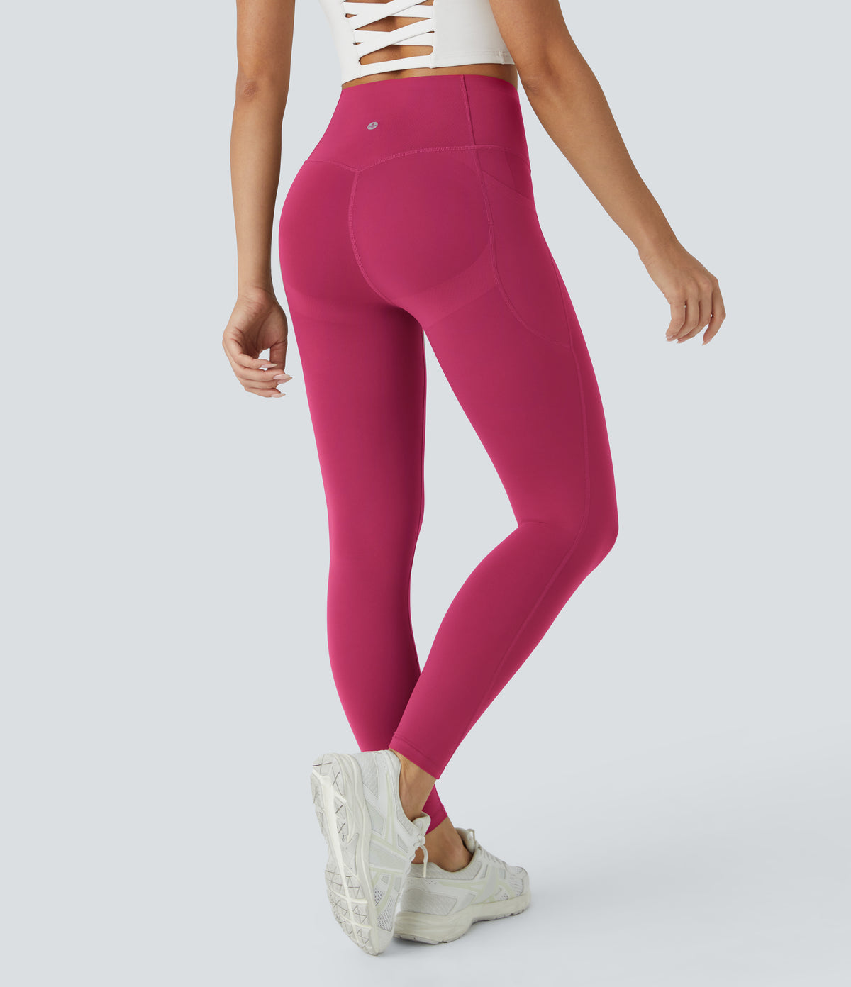 Halara UltraSculpt™ High Waisted Butt Lifting Tummy Control Pocket Shaping Workout Leggings - Red Plum