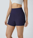 Breezeful™ Super High Waisted Curved Hem 2-in-1 Pocket Quick Dry Yoga Shorts 3.5'' - Peacoat