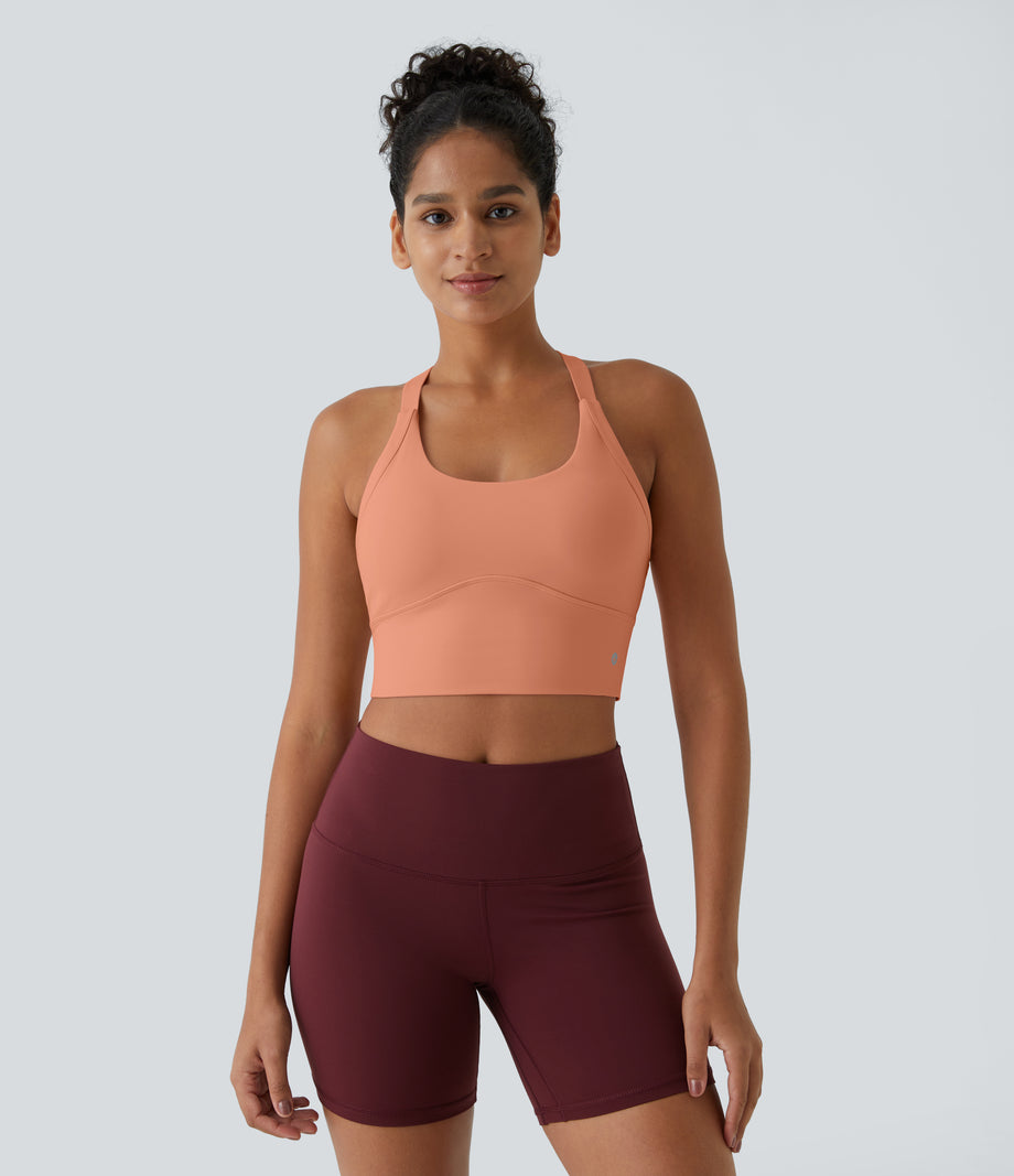 SoftlyZero™ Plush Cut Out Cropped Yoga Tank Top - Sun Baked