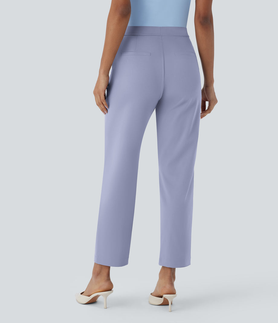Halara Flex™ DayStretch High Waisted Pocket Ankle Length Tapered Work Pants - Icelandic Blue