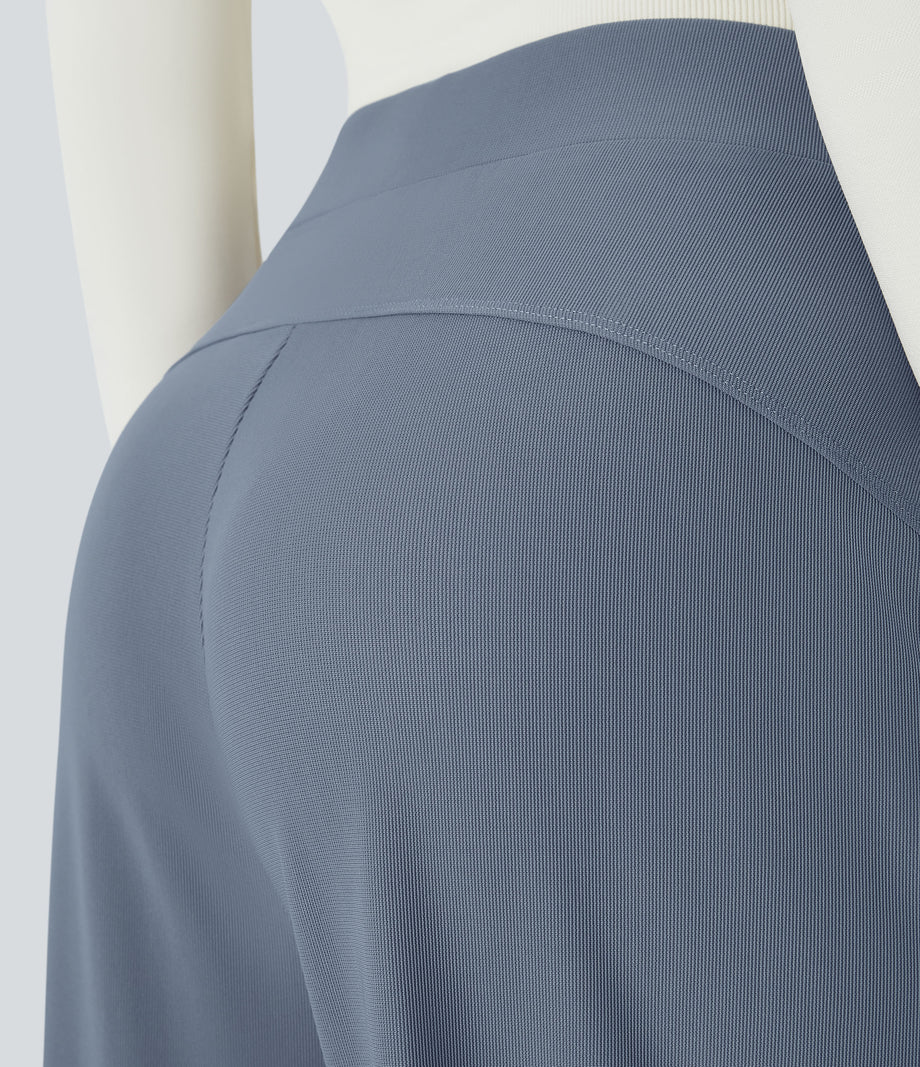Halara Flex™ High Waisted Body Sculpt Waist-Slimming Pocket Wide Leg Micro Waffle Work Pants - Deep Sea Gray Blue