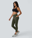 Halara UltraSculpt™ High Waisted Scrunch Butt Lifting Tummy Control Pocket Shaping Capri Training Leggings - Deep Woodland Green