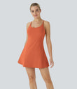 SoftlyZero™ Plush Backless Active Dress - Orange Rust