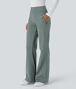 Halara Flex™ DayStretch Mid Rise Side Zipper Pocket Work Flare Pants - Deep Aquamarine