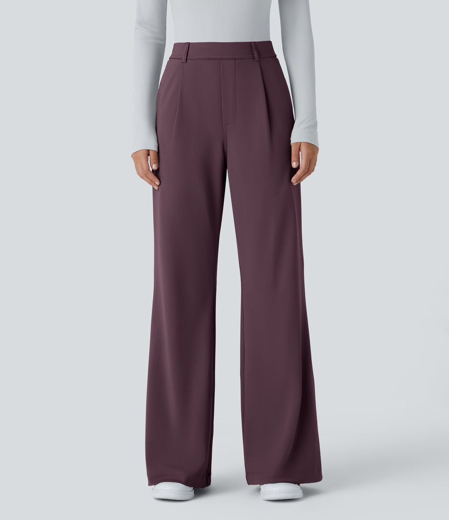 Halara Flex™ DayStretch High Waisted Pocket Work Flare Pants - Dusky Evening purple