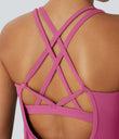 Halara UltraSculpt™ Round Neck Curved Hem Workout Tank Top - Pink Power