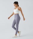 Halara UltraSculpt™ High Waisted Tummy Control Pocket Shaping Training Leggings - Falling Gray Purple