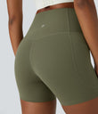Halara UltraSculpt™ High Waisted Tummy Control Side Pocket Shaping Training Biker Shorts 5'' - Grass Grey Green
