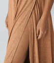 U Neck Flowy Maxi Casual Tank Dress - Pumpkin Orange Floral Yarn