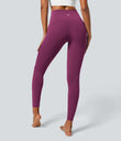 SoftlyZero™ Crossover Pocket Plain Leggings-UPF50+ - Ume Purple