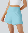 SoftlyZero™ Airy Super High Waisted 2-in-1  Cool Touch Yoga Shorts 5'' with Pockets-Longer Length - Spun Sugar