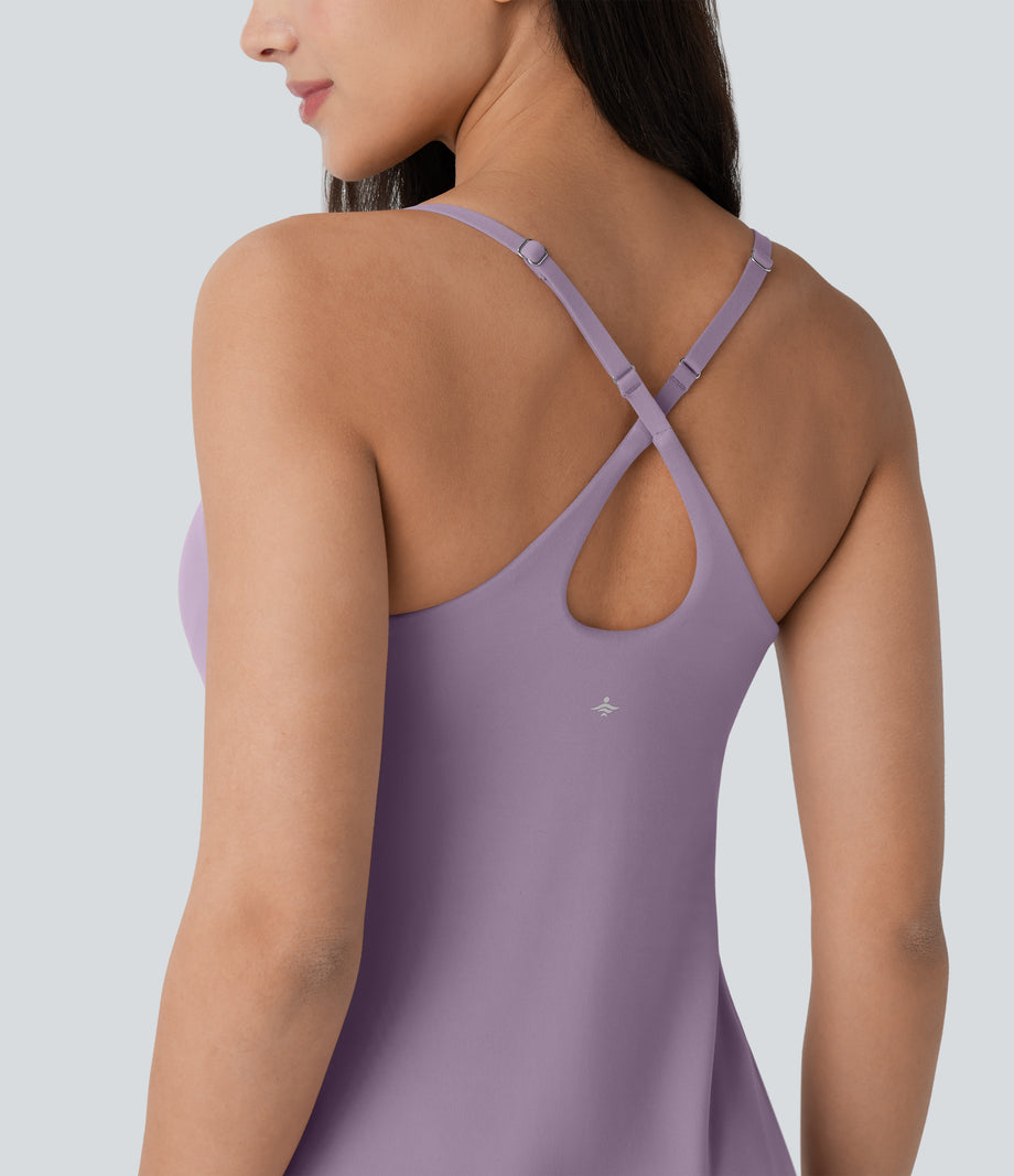 SoftlyZero™ Plush Molded Cups Low Support Dance Active Dress-Easy Peezy Edition A-D Cups - Tulip Purple