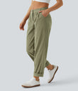 Mid Rise Zipper Pocket Corduroy Casual Pants - Boa