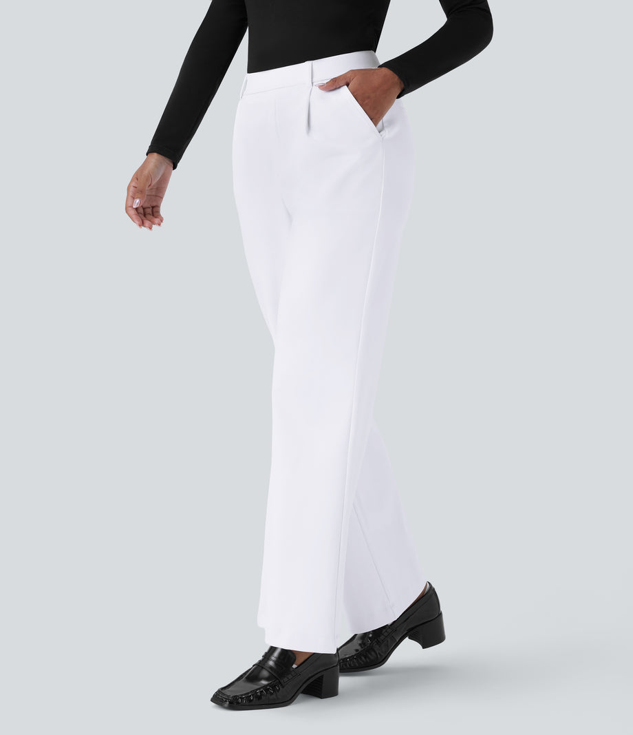 Halara Flex™ DayStretch High Waisted Pocket Work Flare Pants - White