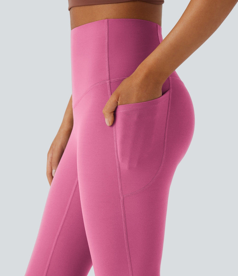 Halara UltraSculpt™ High Waisted Tummy Control Pocket Shaping Yoga Bootcut Leggings - Pink Power