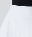 DayStretch High Waisted Work Baggy Shorts 4'' with Pockets - White