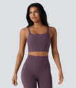Halara UltraSculpt™ Double Straps Twisted Backless Cropped Yoga Tank Top - Night's Purple