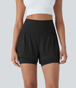 SoftlyZero™ Airy Super High Waisted 2-in-1 Cool Touch Yoga Shorts 5'' with Pockets - Black