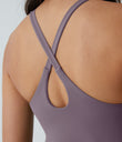 SoftlyZero™ Plush 2-in-1 Pocket Mini Active Dress DD-F Cups - Tulip Purple