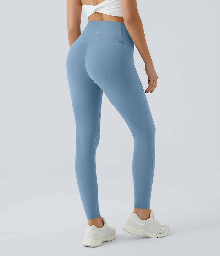 Halara UltraSculpt™ High Waisted Tummy Control Pocket Shaping Training Leggings - Whale Blue