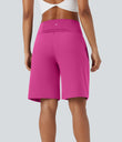 SoftlyZero™ Airy High Waisted Pockets Cool Touch Yoga Bermuda Shorts - Fuchsia Fedora