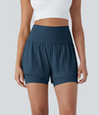 SoftlyZero™ Airy Super High Waisted 2-in-1 Cool Touch Yoga Shorts 5'' with Pockets - Majolica Blue