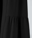 Breezeful™ High Waisted Shirred Tie Front & Back Wide Leg Flowy Quick Dry Casual Pants - Black