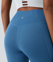 SoftlyZero™ Crossover Pocket Plain Leggings-UPF50+ - Gloomy Blue