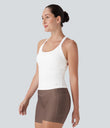 SoftlyZero™ Plush Cut Out Yoga Tank Top A-D Cups - White