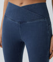 Halara Flex™ Crossover Pocket Washed Denim Work Leggings - Washed Denim Bleached Blue