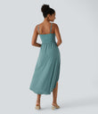 Breezeful™ High Low 2-Piece Pocket Flowy Midi Quick Dry Casual Dress - Stone Blue