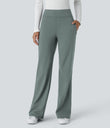 Halara Flex™ DayStretch Mid Rise Side Zipper Pocket Work Flare Pants - Deep Aquamarine