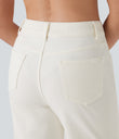 Halara Flex™ High Waisted Pockets Rolled Hem Washed Denim Casual Bermuda Shorts - Bright White Denim