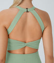 Backless Twisted Active Dress - Light Bean Green