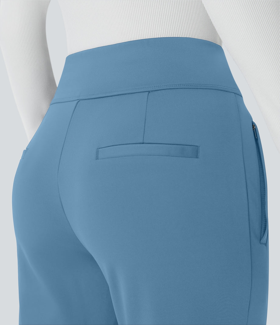 Halara Flex™ DayStretch Mid Rise Side Zipper Pocket Work Flare Pants - Light Azure