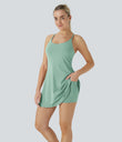 SoftlyZero™ Plush Backless Active Dress - Subtle Green