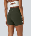 Halara UltraSculpt™ High Waisted Tummy Control Side Pocket Shaping Training Biker Shorts 5'' - Deep Woodland Green