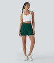 SoftlyZero™ Airy Super High Waisted 2-in-1 Cool Touch Yoga Shorts 5'' with Pockets - Forest Biome