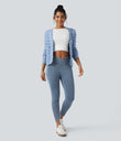 Halara Flex™ Crossover Pocket Washed Denim Work Leggings -  Blue Jasper Denim