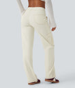 Halara Flex™ Mid Rise Pockets Straight Leg Casual Cargo Jeans - Ivory Denim
