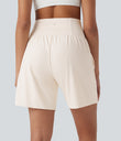 SoftlyZero™ Airy Super High Waisted 2-in-1 Cool Touch Yoga Shorts 7" with Pockets - Egret