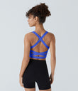 SoftlyZero™ Airy Square Neck Backless Crisscross Cropped Cool Touch Yoga Tank Top-UPF50+ - Aster Blue